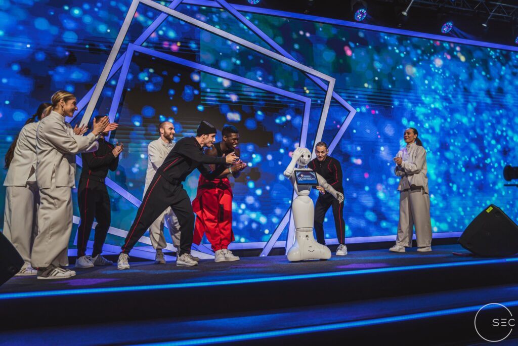 Roboter von Delta Robots auf einer Veranstaltung